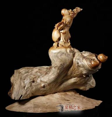 太行崖柏《寿星献桃》,大师名作,意境悠远!