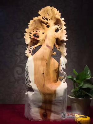 崖柏大型风水摆件《财神》 做工精美招财首选