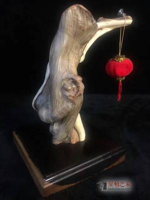 崖柏随行摆件笔架 太行崖柏双色料虎皮纹复古打磨