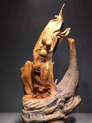 崖柏根雕《寿星公》正宗太行陈化水泥料