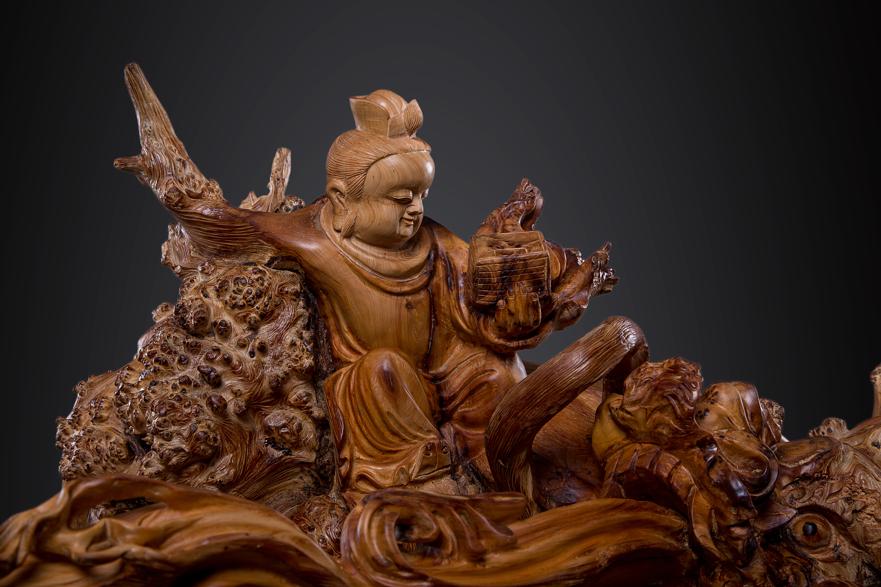 崖柏根雕 产品摄影中的禅意与张力